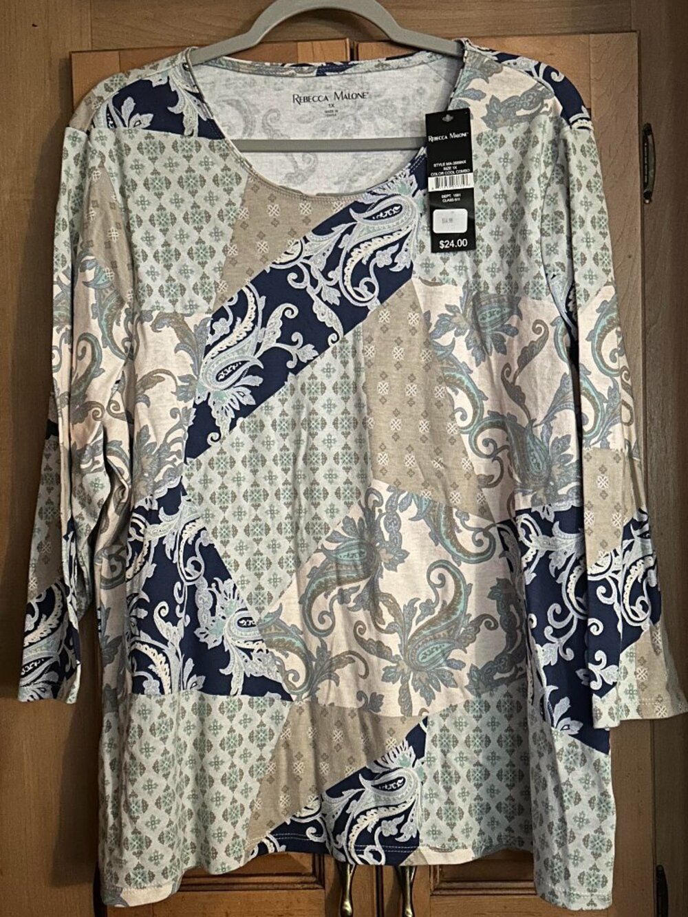 NWT Rebecca Malone Long Sleeve Top 1X